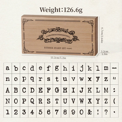 Journal GO 70pcs/set Wooden Rubber Alphabet Letter Number Stamp Set for Card Collage Junk Journal Scrapbooking DIY Standard S