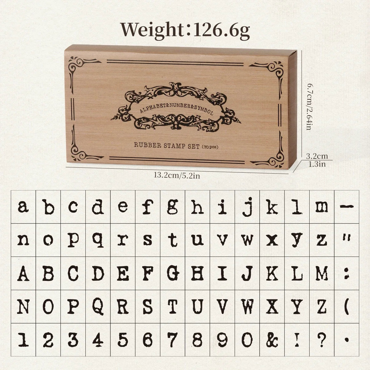 Journal GO 70pcs/set Wooden Rubber Alphabet Letter Number Stamp Set for Card Collage Junk Journal Scrapbooking DIY Standard S