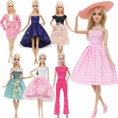 New Fashion Doll Dress Daily Outfit Girl Party Skirt Cute Mini Gown With Bag Clothes for 1/6 Doll DIY Accessories Baby Toys