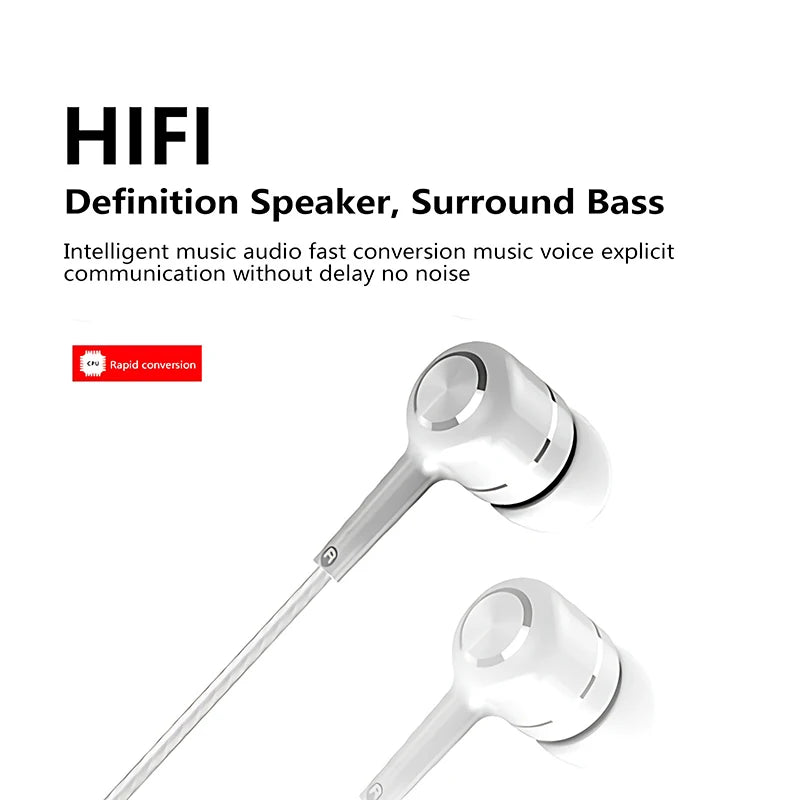 3.5mm Wired Earphone In Ear Headset HIFI Heavy Bass Earbuds Monitor Sports Headset Stereo Music Gaming Headphone With Microph