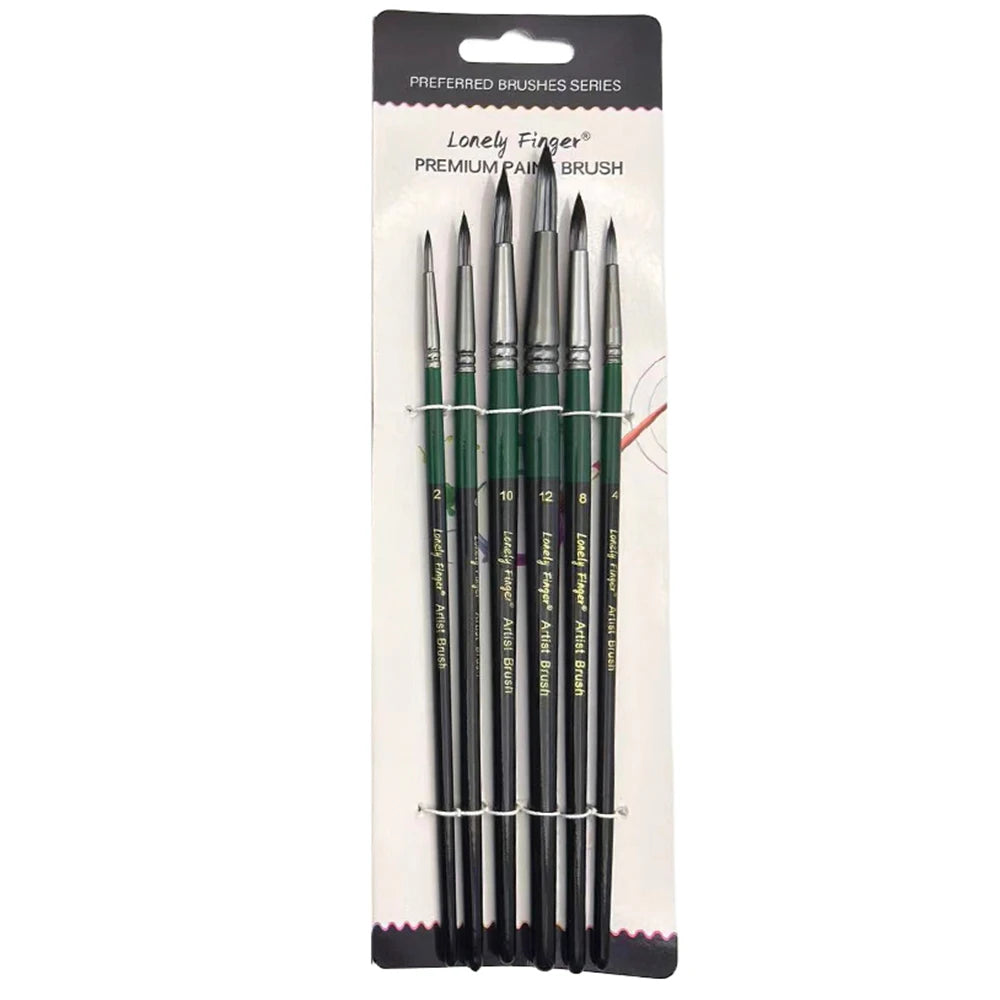 6pcs Artist Paint Brushes Set Artist Paintbrushes For Acrylic Oil Watercolor Acrylic Painting For Body Face Rock Canvas - 6pc