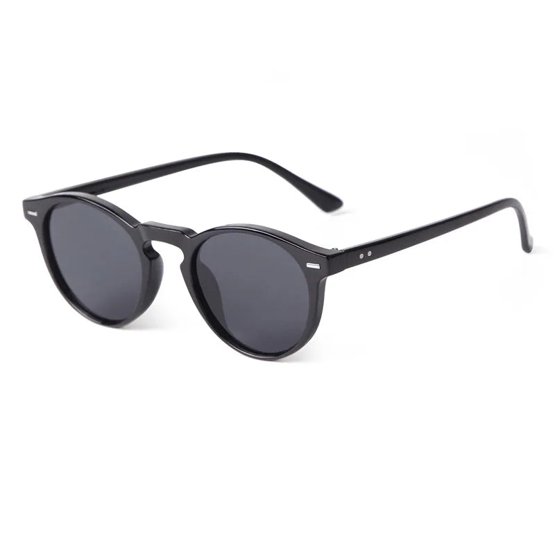 Vintage Fashion Round Sunglasses Women Men 2024 Brand Design Retro Rivet Yellow Blue Lens Square Sun Glasses Male Female Gogg