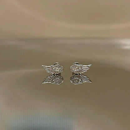A Pair Vintage Couples Creative Angel Wings Stud Earrings Women Punk Studs Birthday Jewelry Gift