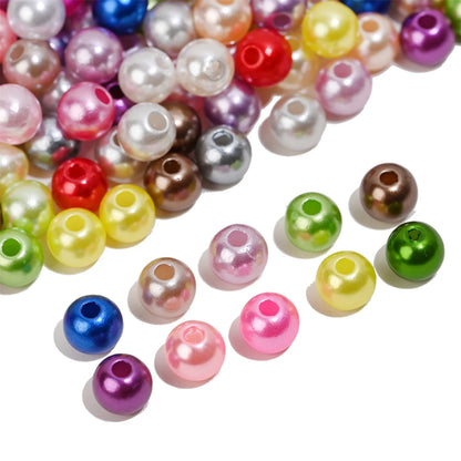 iYOE 3/4/5/6/8/10/12mm Colorful Acrylic Pearl Beads Loose Spacer Beads For Needlework Jewelry Making Bracelet Necklace Earrin
