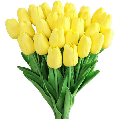 10Pcs Artificial Flower Realistic Touch Tulip Scrapbooking Vase Home Decor Wedding Garden Arch Garland Mother's Day Bouquet d