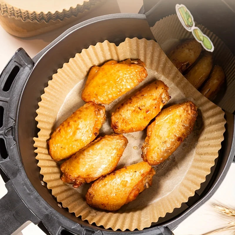 Air Fryer Paper Liners Disposable Oil-Proof Waterproof Baking Paper Round Square And Rectangle Parchment Kitchen Party Suppli