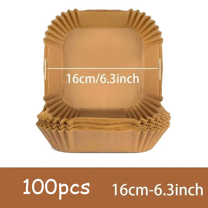 50Pcs Air Fryer Disposable Paper Non-Stick Airfryer Baking Papers Round Air-Fryer Paper Liners Paper Kitchen Accessories - 10