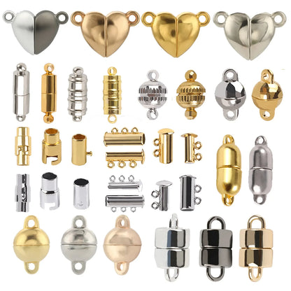 10-5Sets Stainless Steel Strong Magnetic Clasps Magnet End Clasp Connectors For Jewelry Making DIY Bracelet Necklace Accessor