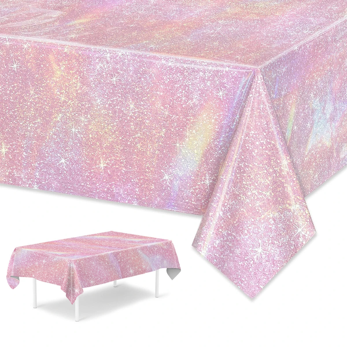 Purple Laser Disposale Tablecloth Happy Birthday Party Decoration Wedding Party Aluminum Film Table Cover Baby Shower Supplie
