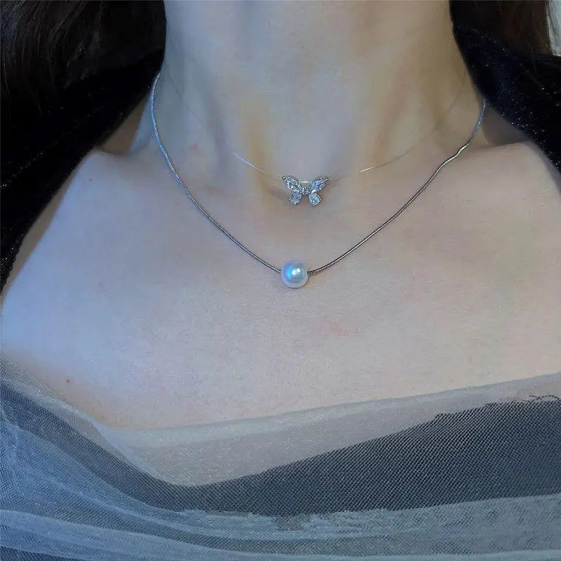 New Beads Women's Neck Chain Kpop Pearl Choker Necklace Gold Color Goth Chocker Jewelry On The Neck Pendant 2022 Collar For G