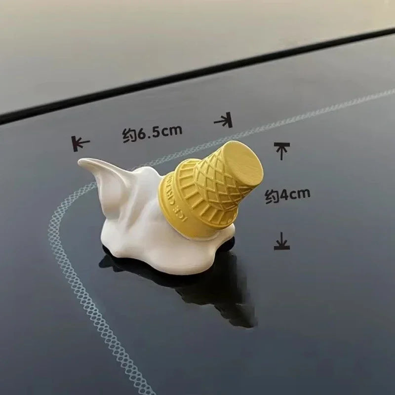 Ice Cream Cone Car Decor - Adorable ABS Ornament with Iconic Golden Arches Logo, Add a Fun and Charming Touch to Your Vehicle