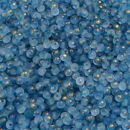 100/200/500Pcs 4mm Frosted Gold Splattered Glass Rice Beads Loose Beads for Handmade Jewelry DIY Bracelet Necklace Material