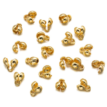 20Pcs 18K Gold Plated Brass Pearl Bracelet Ends Beads End Tips Connector For DIY Necklaces Earrings Jewelry Making Accessorie