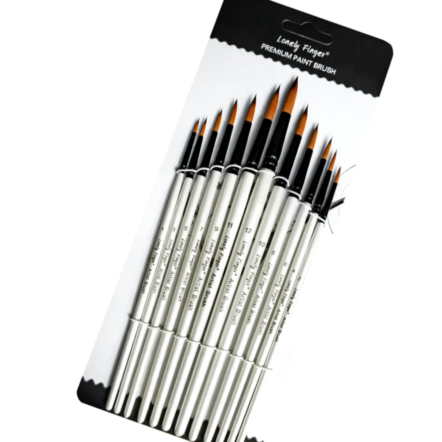 Premium 12-Piece Artist Paint Brush Set - Ultra-Durable Nylon Bristles for Acrylic, Watercolor, Oil & Body Painting - 12 Whit