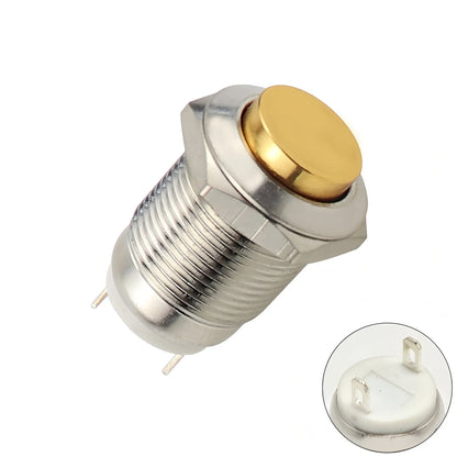 12mm Metal Button Switch Waterproof 1NO 3A High Head Momentary Suitable for doorbells Car start horns Computer Automatic Rese