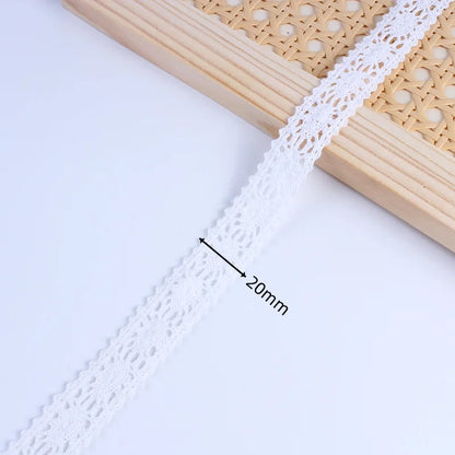 5Yards/Lot White Cotton Embroidered Lace Net Ribbons Fabric Trim DIY Sewing Handmade Craft Materials