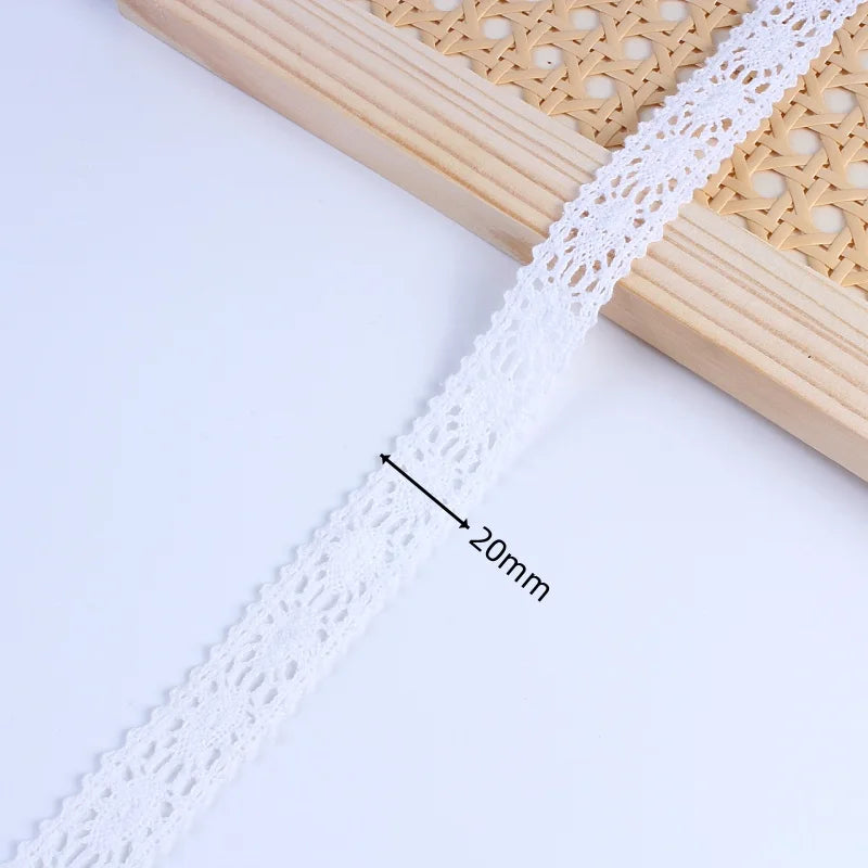 5Yards/Lot White Cotton Embroidered Lace Net Ribbons Fabric Trim DIY Sewing Handmade Craft Materials - 6