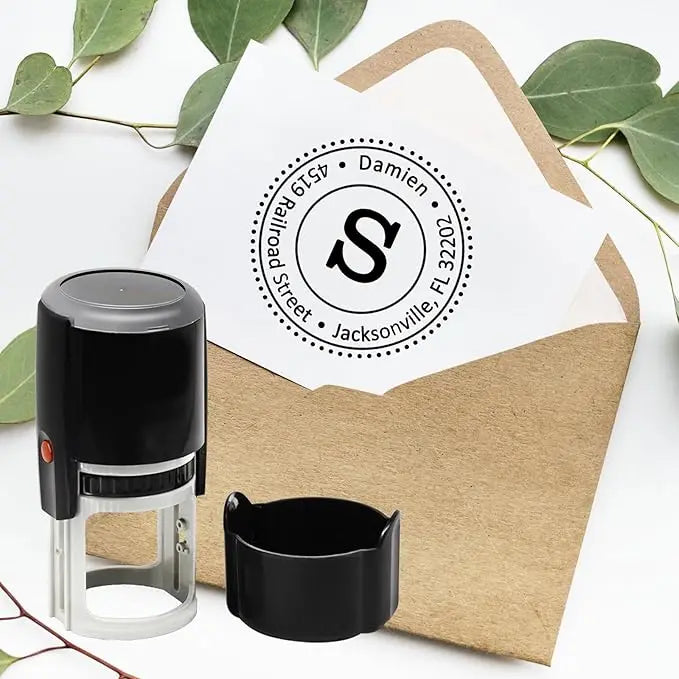 Custom Self-Inking Stamp 25/30/40/50mm Round Logo Design P Personalized Press-type Inking Stamp for Wedding Invitation Envelo