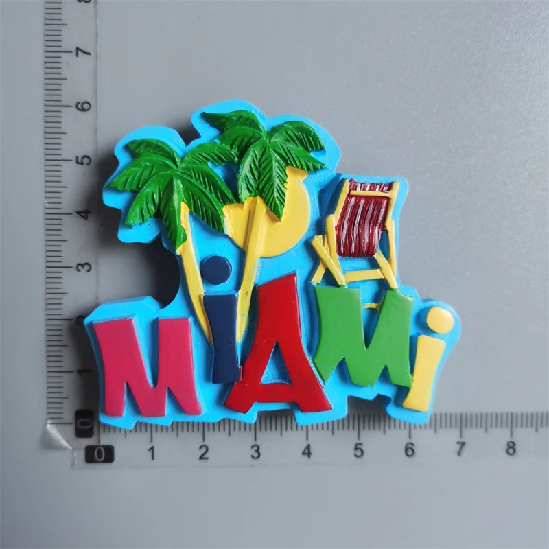 Tourist Souvenirs Fridge Magnets USA,refrigerator Decorations for Miami New York Hawaii Collection of Fridge Ornaments Sticke