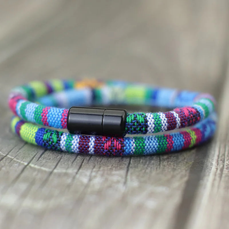 New In Men Bohemia Rope Bracelet Attract Magentic Braclet Adventure Survival Braslet Pulseras Hilo Hombre Beach Surf Brazalet