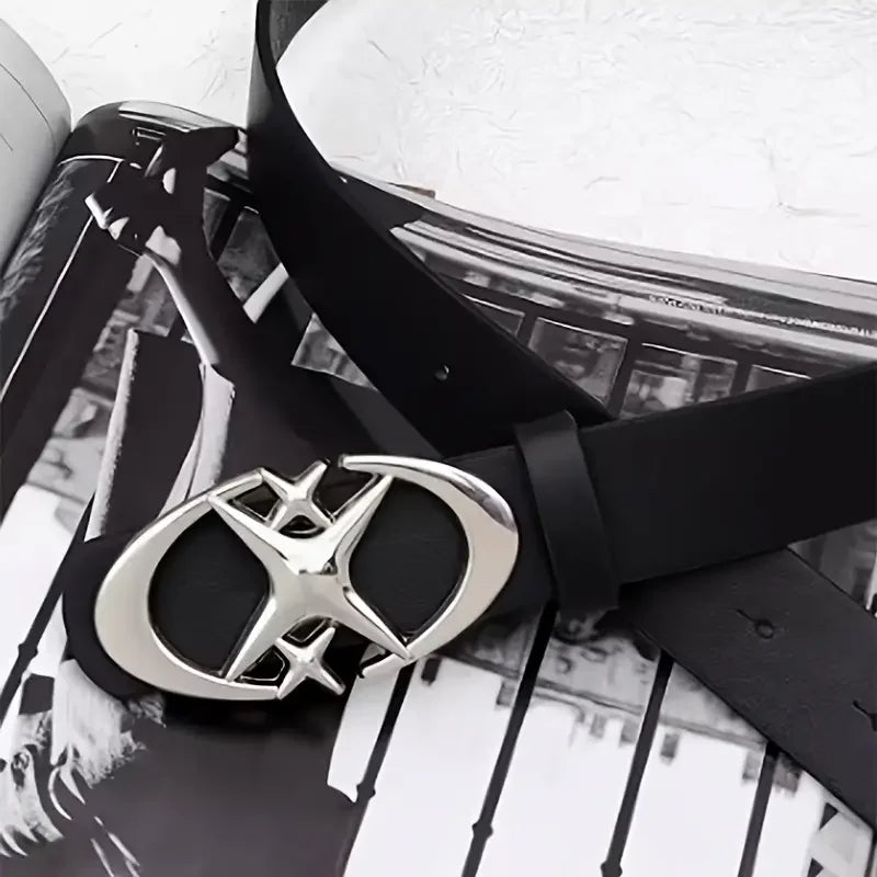 Stylish Oval Cross Metal Buckle Belt - Durable, Simple, and Universally Compatible - Unisex Gift Idea for Men and Women