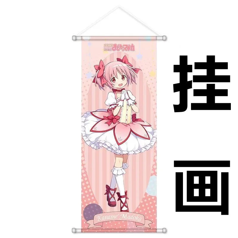 Kawaii Anime Scroll Canvas Posters and Prints Decoration Wall Hanging Painting - A