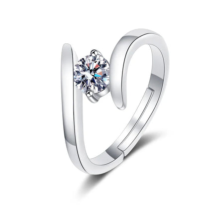 925 Sterling Silver Ring Simple Generous Zircon luxury For Women Rings Wedding Fine Jewelry Accessories Party Gift