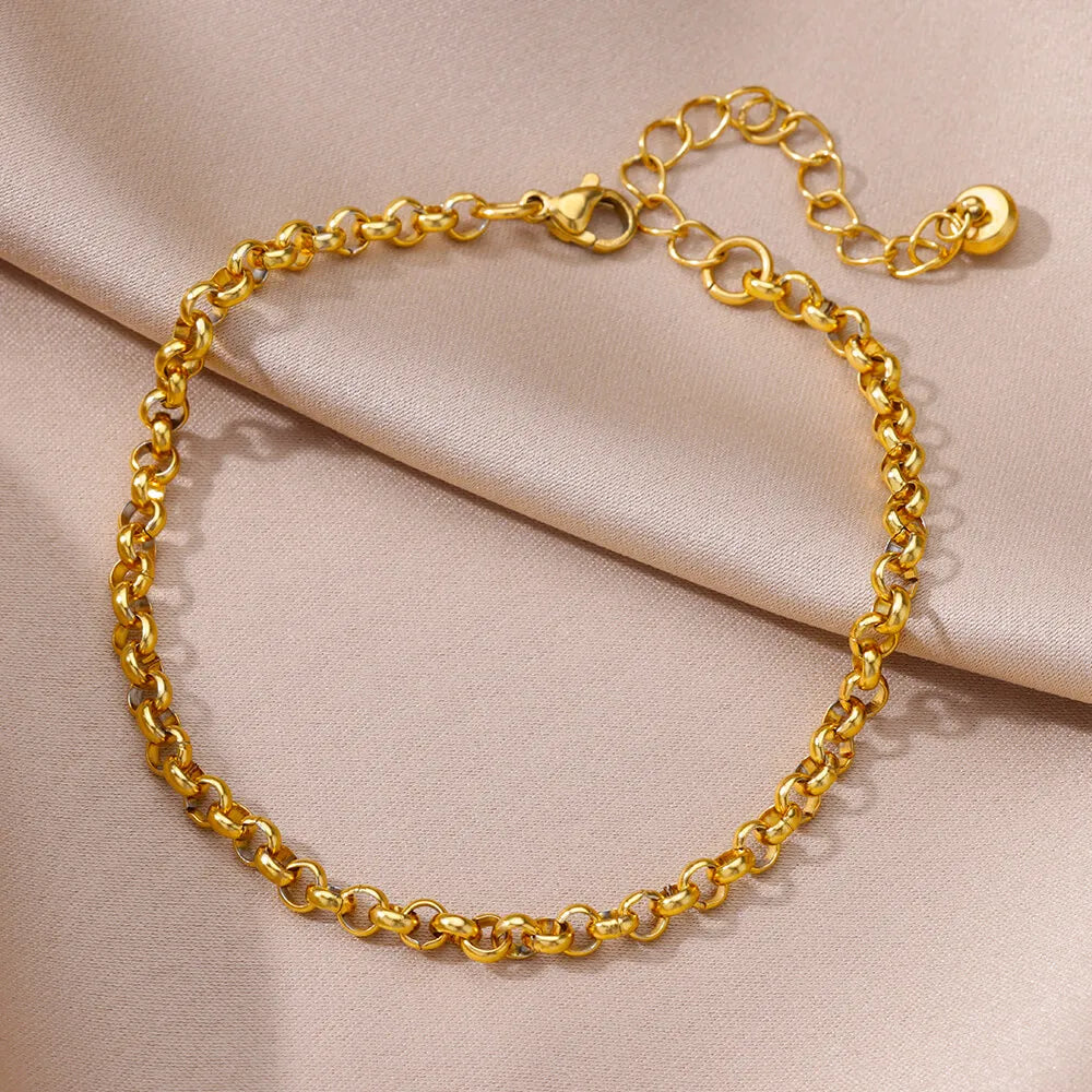 Anklets for women Foot bracelet women summer accessories Bracelet on the leg stainless steel ankle chain Jewelry - L