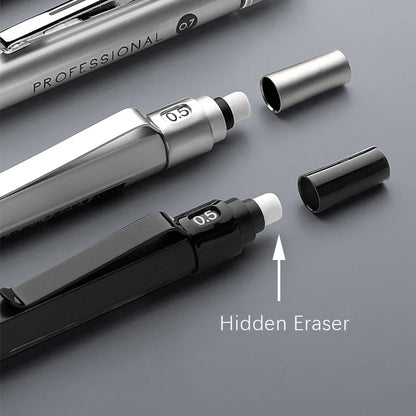 High Quality Metal Mechanical Pencils Set with Lead Refills Drafting Automatic Pencil 0.3, 0.5, 0.7, 2.0mm Pencil for Art Sup