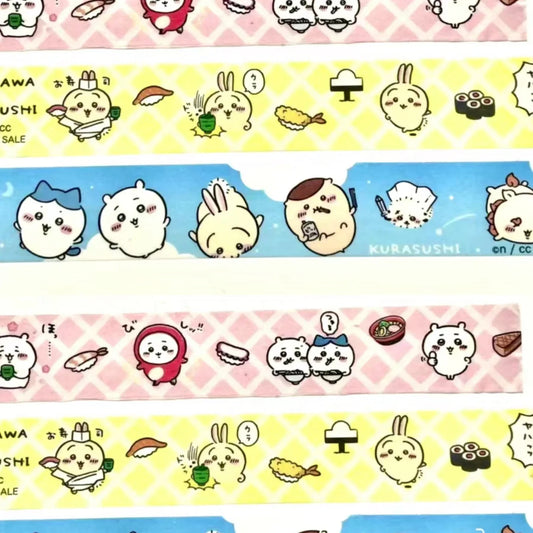 jiyi Hachiware Usagi Washi Tape Sushi Food Pattern Masking Tape Kawaii Japanese Character DIY Journal Planner Sticker Gift