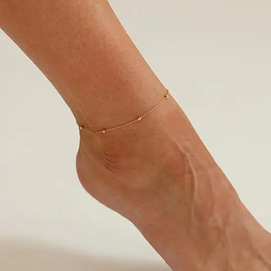 Stainless Steel Anklets Minimalist Popular Design Adjustable link Chain Non-fade For Women Everyday Wear Length 21cm+5cm