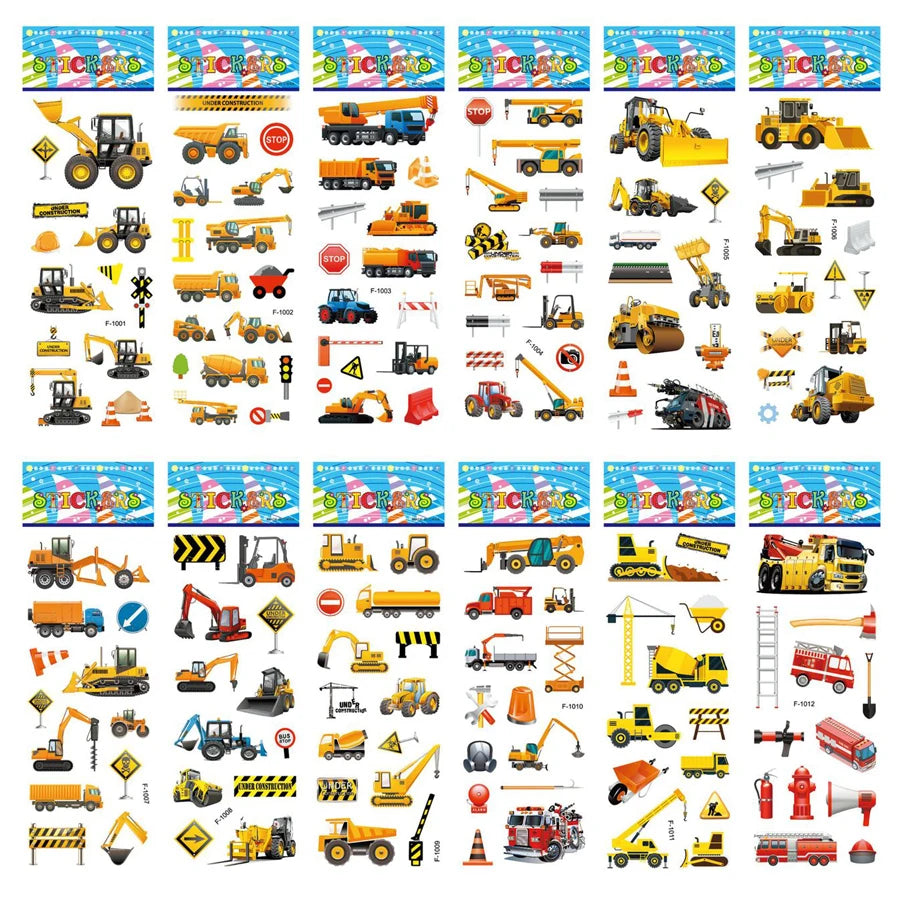 5 Sheets Kids Stickers Puffy Stickers for Children Birthday Christmas New Year Gift for Girl Boy Scrapbooking Cartoon Sticker