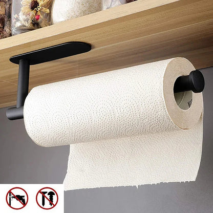 Kitchen Paper Towel Holder Adhesive Tissue Hanger Toilet Roll Paper Dispenser Cabinet Storage Napkin Rack Bathroom Accessorie