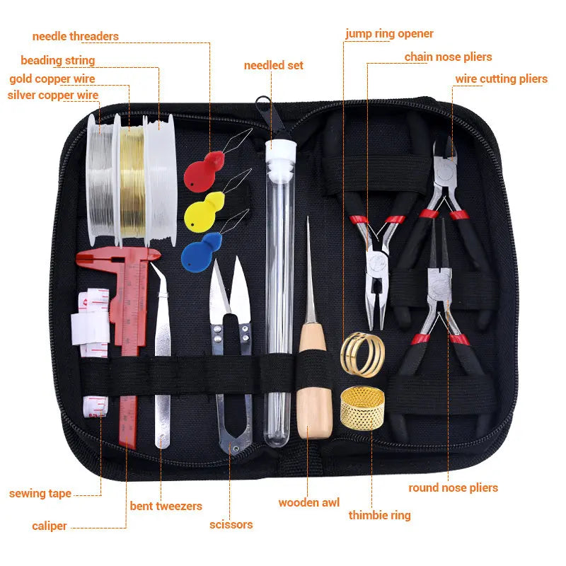 Jewelry Making Supplies Kit with Jewelry Tools Open Jump Rings Lobster Clasps Crimp Beads Earring Hooks Accessories for Jewel