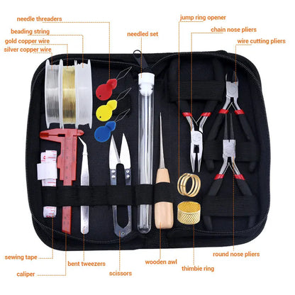 Jewelry Making Supplies Kit with Jewelry Tools Open Jump Rings Lobster Clasps Crimp Beads Earring Hooks Accessories for Jewel