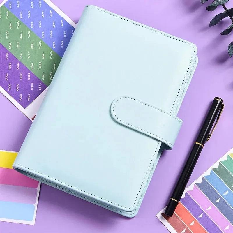 2026 A6 Binder Budget PU Leather PlannerPockets Expense Budget Sheets Notebook Cash Envelope Organizer System with Clear Zipp