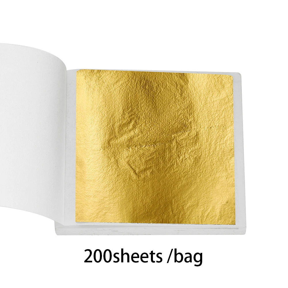 100-200sheets Imitation Gold Foil Paper Leaf Gilding DIY Epoxy Resin Mold Jewelry Making Filling Decorate Resin Crafts Tool -