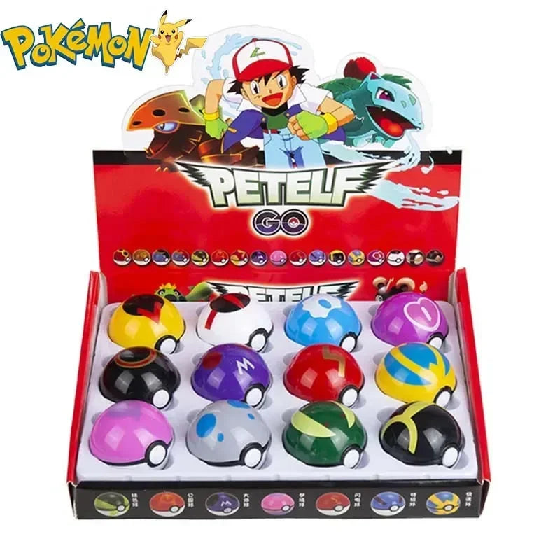 12Pcs Pokemon Figure Pokeball Toys Pikachu Charmander Anime Figure Kawaii Doll Collect Accessories Kids Birthday Gifts Orname