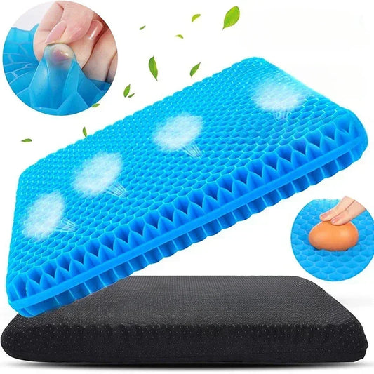 Gel Seat Cushion Double Thick Egg Gel Summer Cushion for Pressure Relief Breathable Chair Pad Car Seat Office Chair Soft Cush