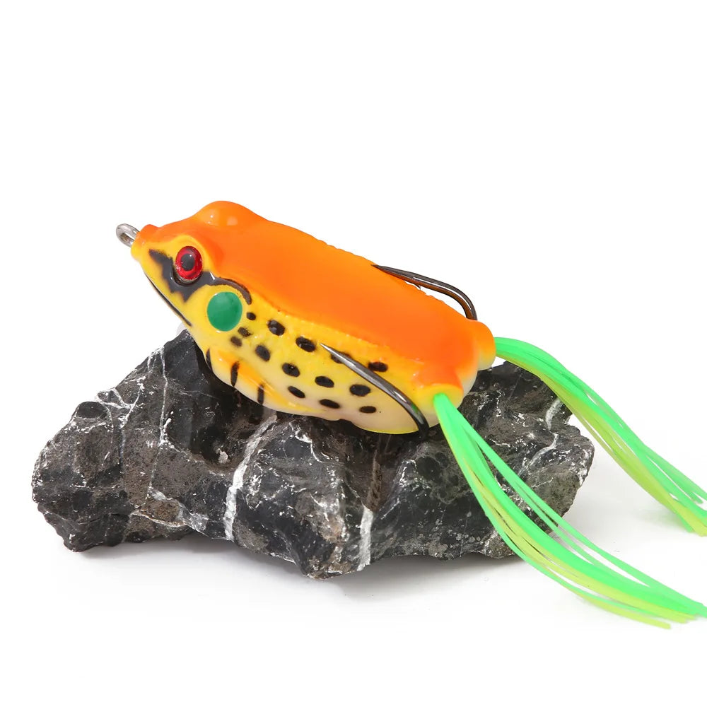 1 Pcs 5G 8.5G 13G 17.5G Frog Lure Soft Tube Bait Plastic Fishing Lure with Fishing Hooks Top Water Ray Frog Artificial 3D Eye