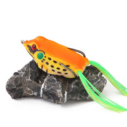 1 Pcs 5G 8.5G 13G 17.5G Frog Lure Soft Tube Bait Plastic Fishing Lure with Fishing Hooks Top Water Ray Frog Artificial 3D Eye