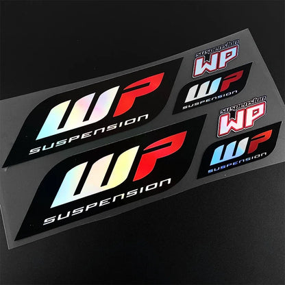 1SET Motorcycle Stickers Motocross Front Forks Wp for Shock Absorbers Cool Logo Suspension Durable Vinyl Decals Decoration - 
