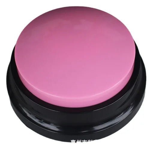 Pet Button Color Voice Recording Button, Dog Buttons for Communication Pet Training Buzzer, 30 Second Record - Pink