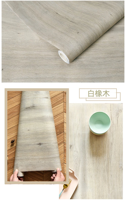 Wood Grain DIY Sticker PVC Self Adhesive Waterproof Wallpapers Renovation Furnitures Wall Stickers Home Decor Sticky Paper De