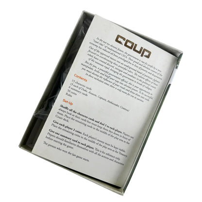 Boards and Cards | Coup | Card Game | Ages 14+ | 2-6 Players | 15 Minute Playing Time