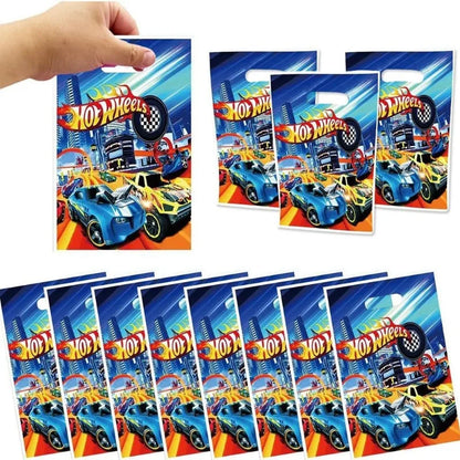 Party Favor Gift Bags - 20Pcs Plastic Candy Bags for Themed Birthday Party Supplies Hot Wheel Party