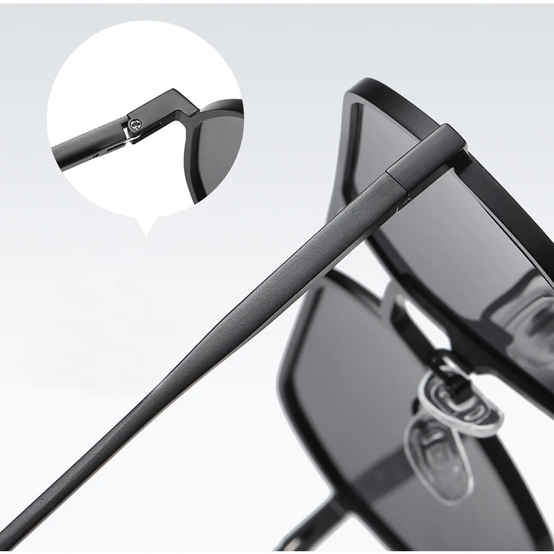 Luxury Metal Photochromic Sunglasses Men Women Fashion Polarized Sun Glasses Stylish Chameleon Anti-glare Driving Shades UV40