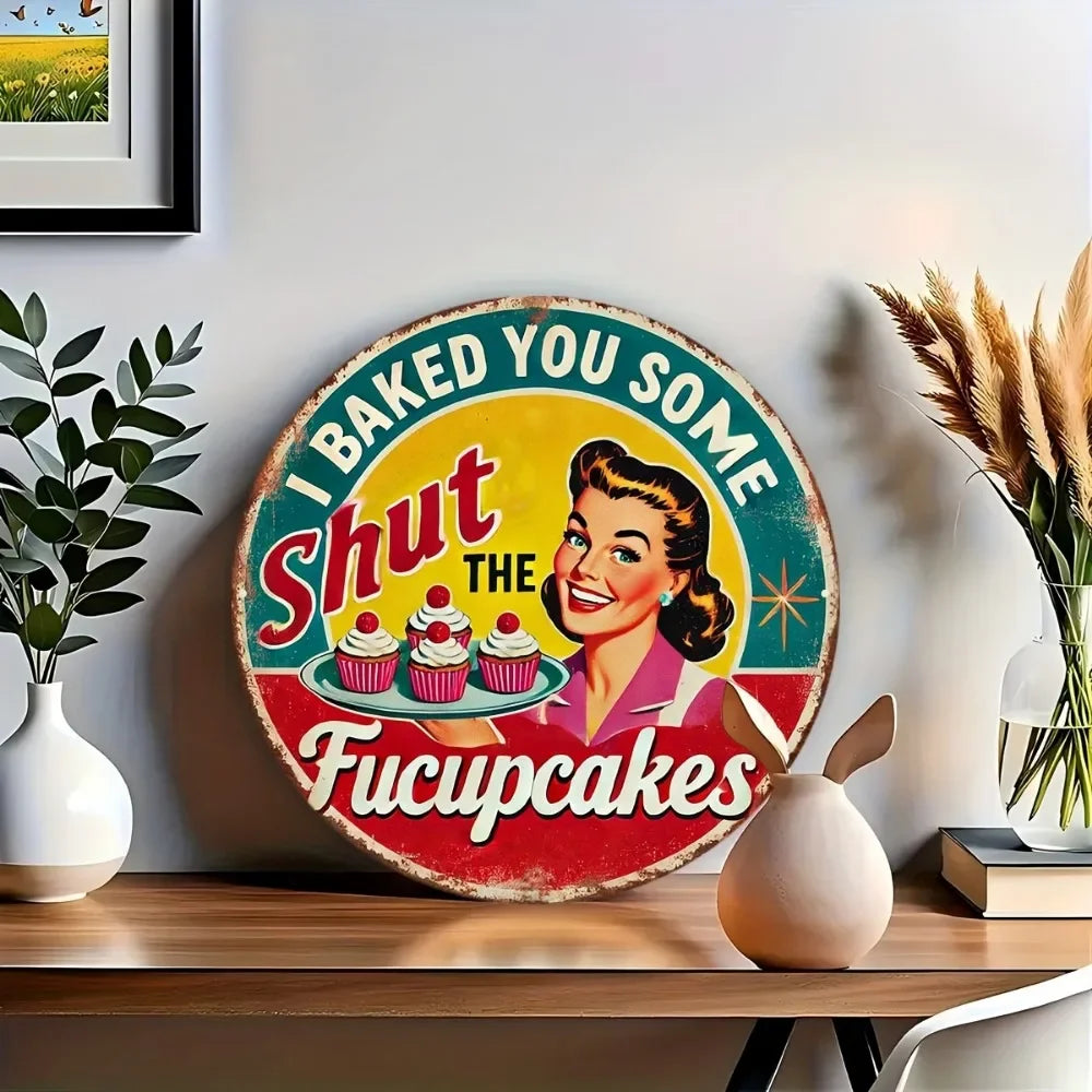 Bohemian 'I Baked You Some Cupcakes' Wall Art - for Home, Cafe, Bar & Garage Decor | Rustic Look,High-Quality Print,easy Hang