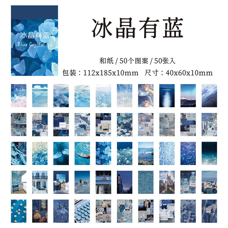 50 Sheets Season of Dreams Series Decorative Sticker INS Scenery Handbook Scrapbooking Material Label Diary Journal Planner -