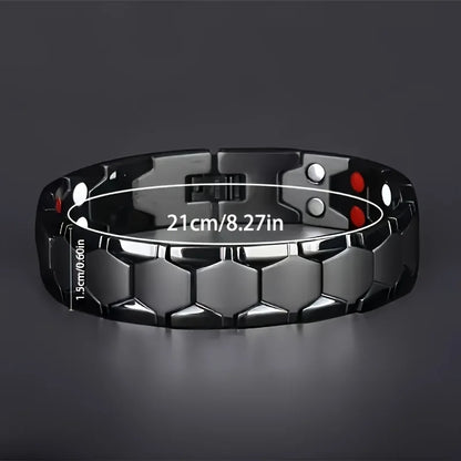 1pc men's magnetic titanium alloy bracelet - Ideal Father's Day gift, detachable hexagonal wide magnetic bead bracelet
